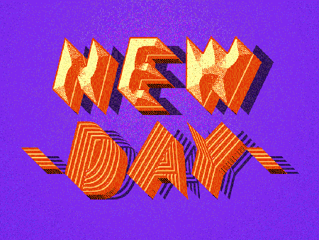 Zmieniający kolory napis new week